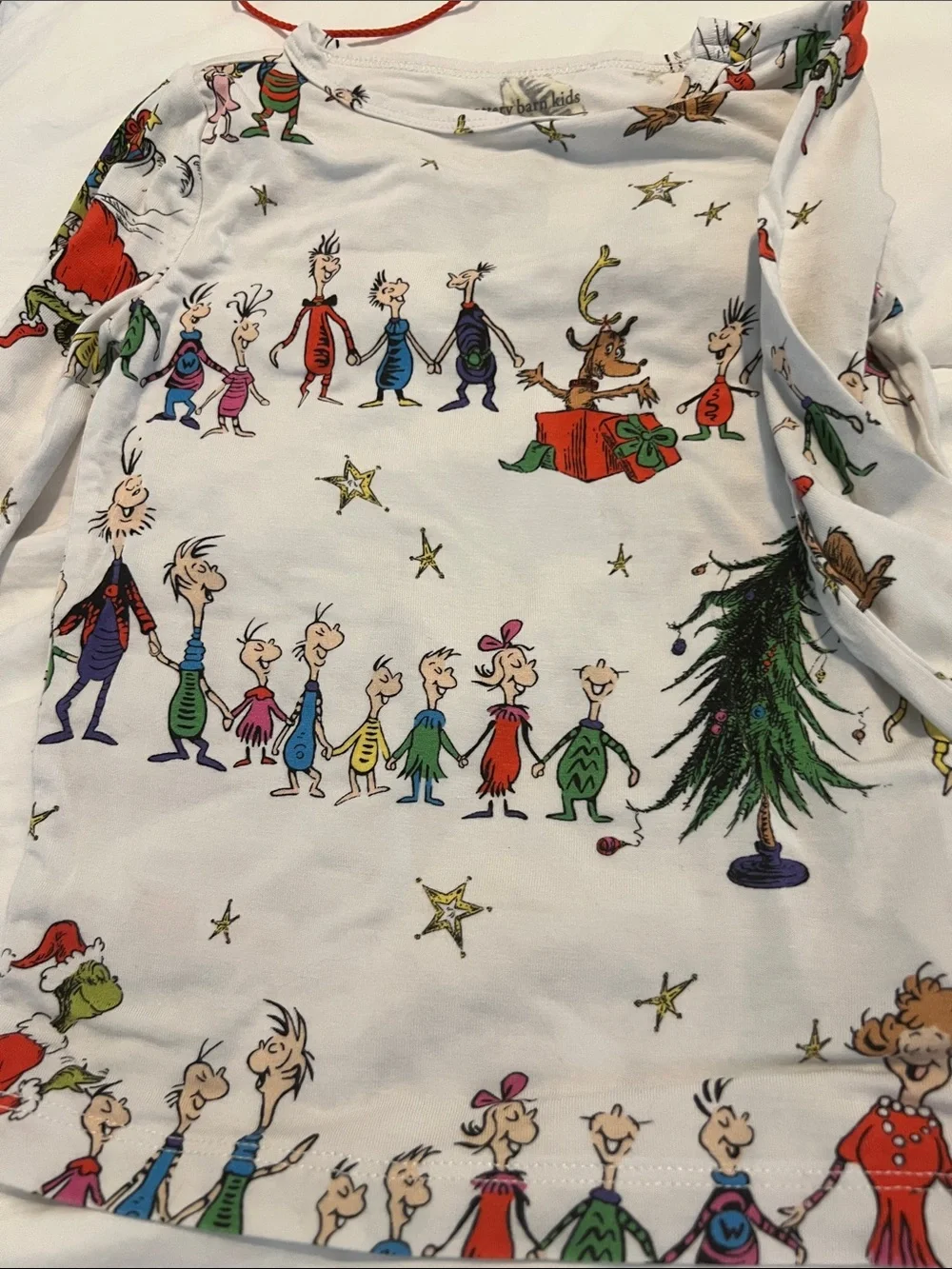 Pottery Barn Kids' Holiday The Grinch Character Pajama Set - White Multicolor
